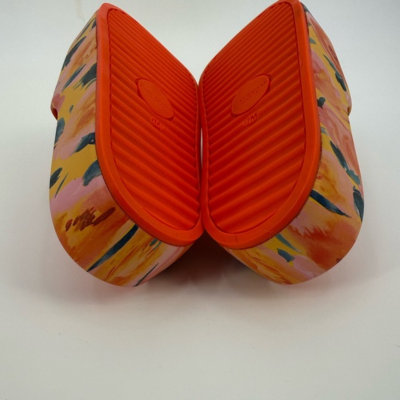 Kurt Geiger London Eagle Chunky Floral Platform Slide Orange Summer Sandals - Picture 10 of 17